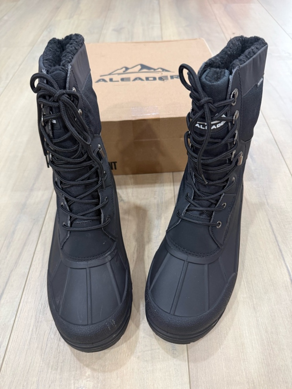 Aleader Men’s Black Insulated Rain & Snow Boots